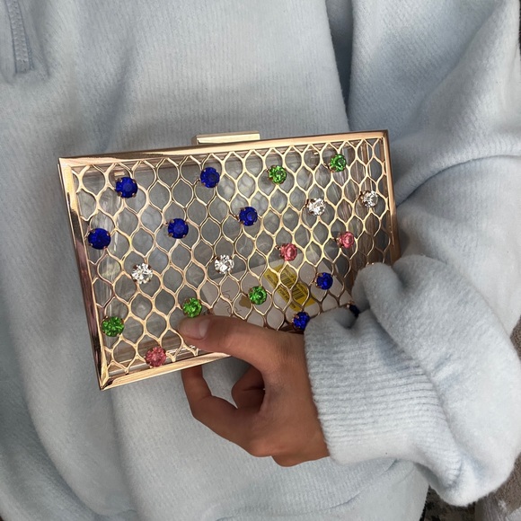 Gold clutch with gems - Picture 7 of 9